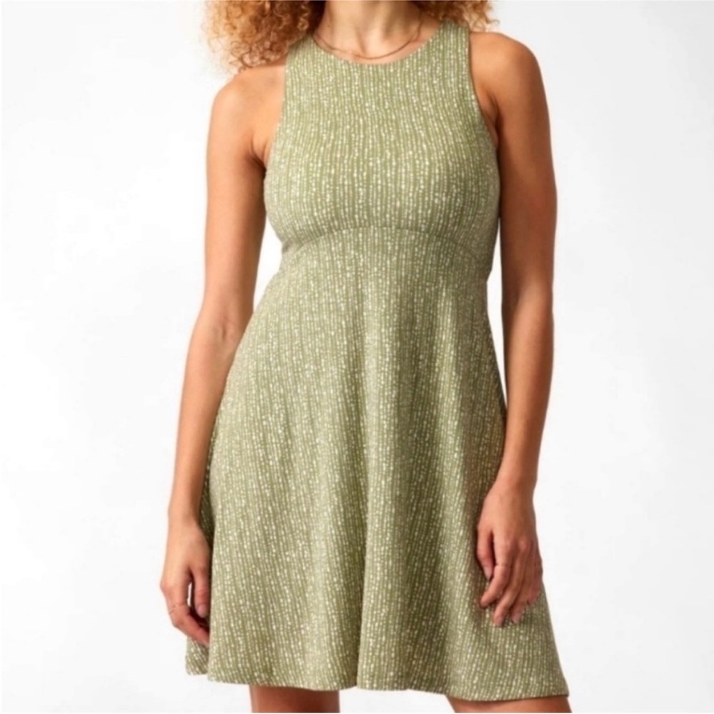 Athleta Santorini Printed Tank Dress Green White Size‎ Small UPF 50+